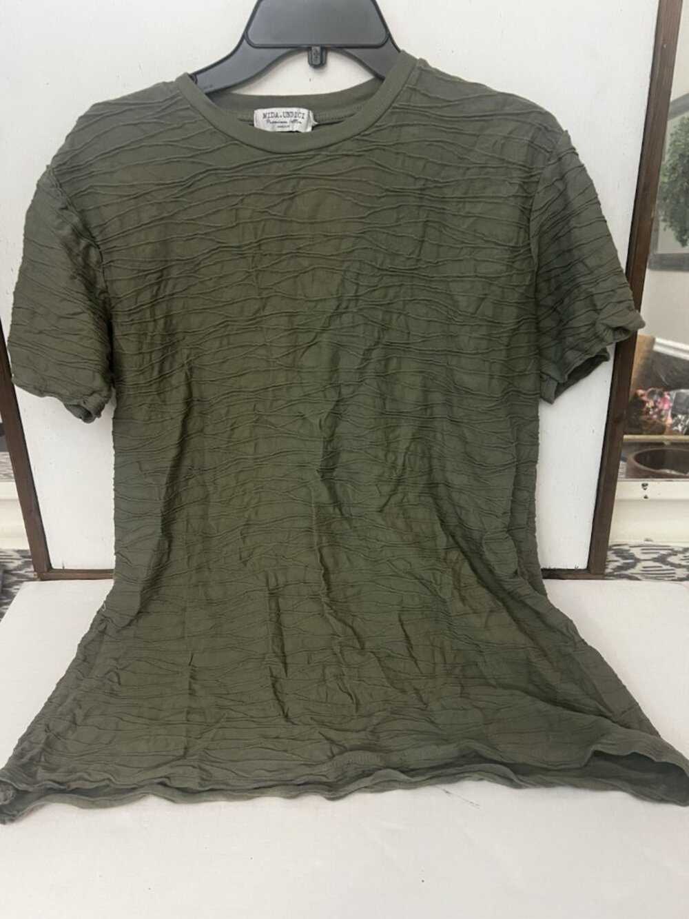 Mida Undici Men's Large Green T-Shirt Short Sleeve Crew Neck Italy        X